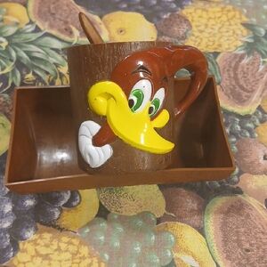 1965 Woody Woodpecker Cereal Bowl And Cup